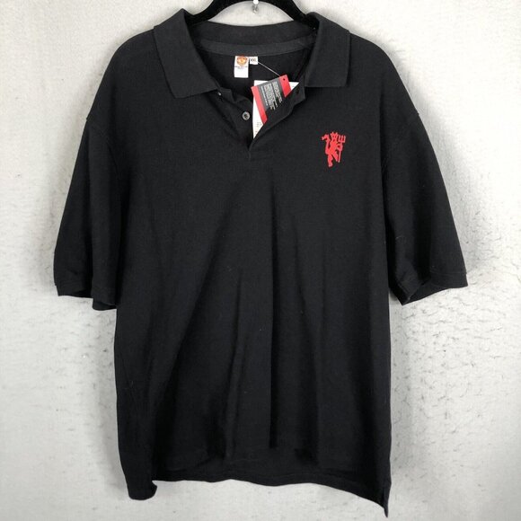Manchester United Polo Shirt Men XXL 2XL  Short Sleeve Embroidered Logo MUFC NEW - Picture 1 of 16